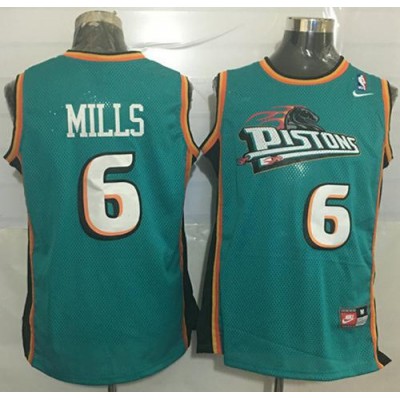 Detroit Pistons #6 Terry Mills Green Nike Throwback Stitched NBA Jersey Men's